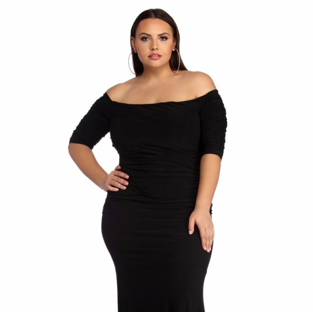 Ruched Dress Off Shoulder